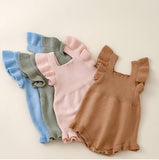 Knit Flutter Romper-Sage