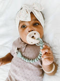 Sweetie Strap™ Silicone One-Piece Pacifier Clips: Rosewood Beaded