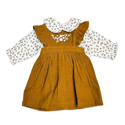 Corduroy Pinafore Dress Set