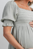 Smocked Puff Sleeve Dress Maternity