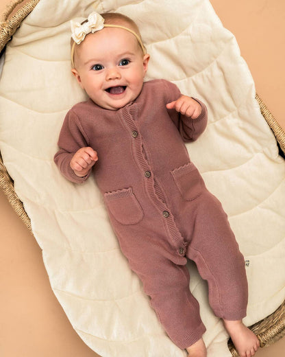 Chunky Knit Jumpsuit - Mauve