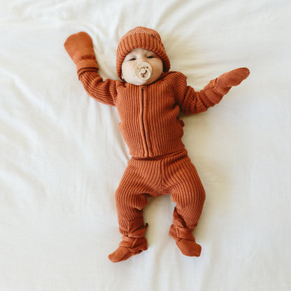 goumikids - Knit Cotton Baby Stay-On Boots - Clay