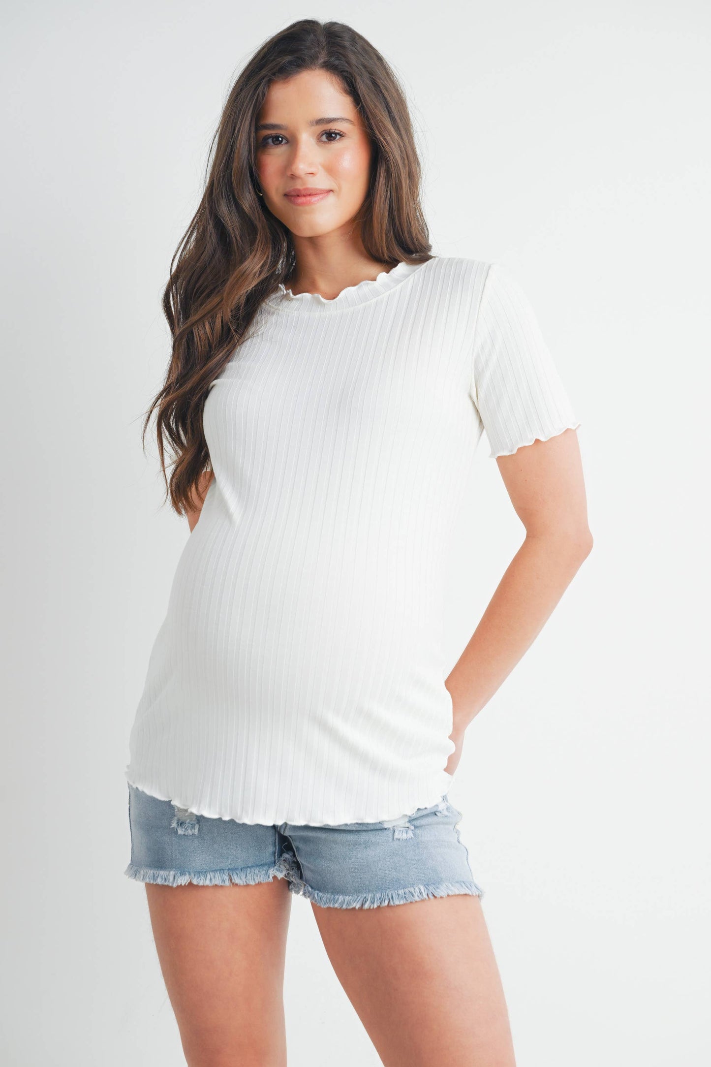 Ribbed SS T-Shirt Maternity