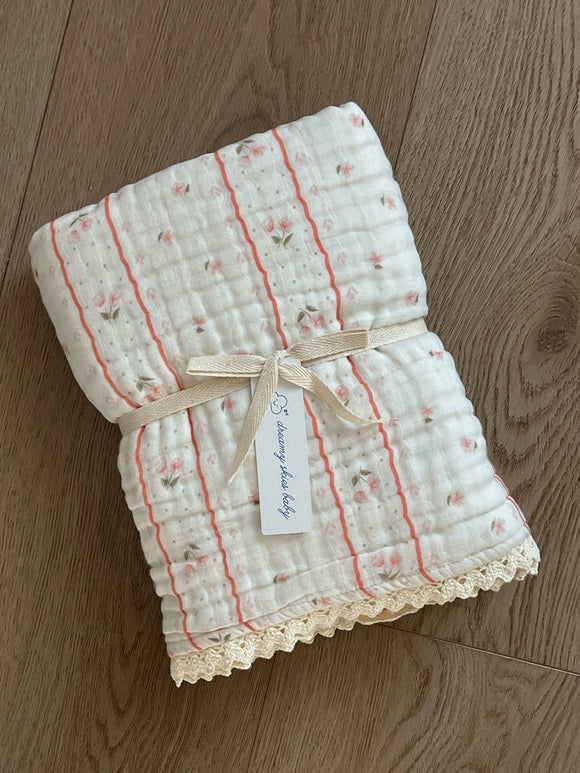 Blush Meadow 6 Layer Gauze Blanket