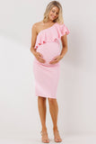 Ruffled One Shoulder Dress Maternity