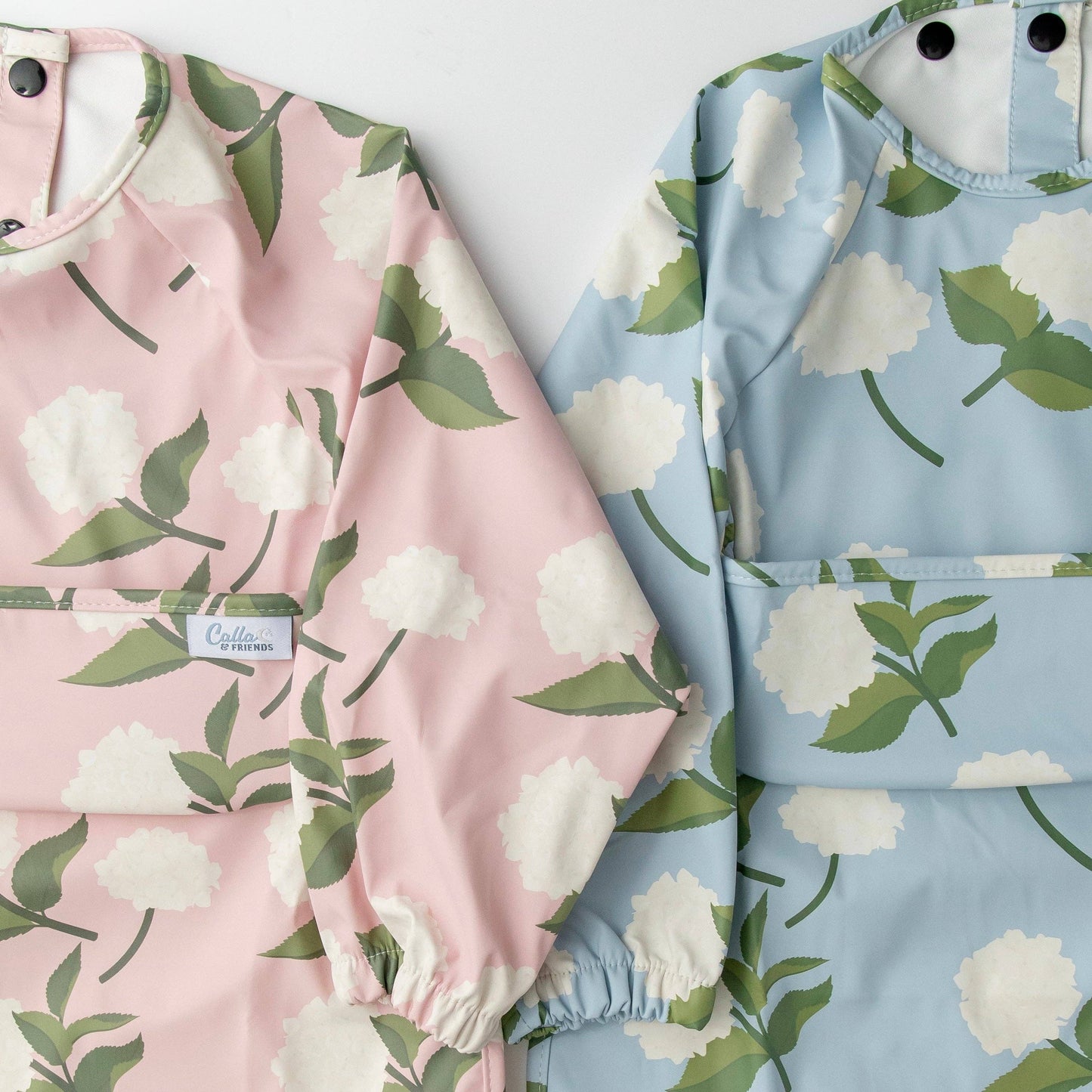 The Grayson Long Sleeve Bib - Hydrangeas