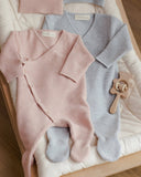 Wrap Knit Footie - Rose
