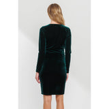 Green Velvet Mini Dress Maternity