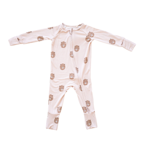 Bamboo 2-Way Zip Romper - Teddy