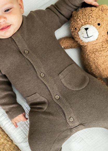 Chunky Knit Jumpsuit - Cocoa