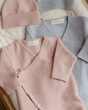 Wrap Knit Footie - Blue