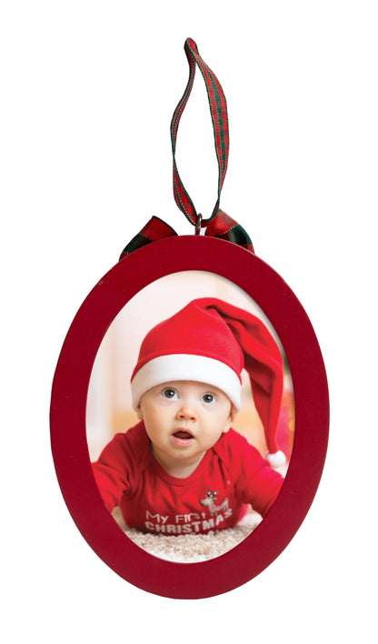Double-Sided Photo & Babyprint Christmas Ornament Kit, Red