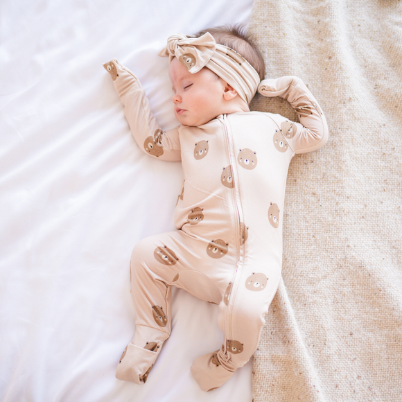 Bamboo 2-Way Zip Romper - Teddy