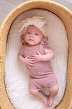 Organic Mauve Pom Knit Romper