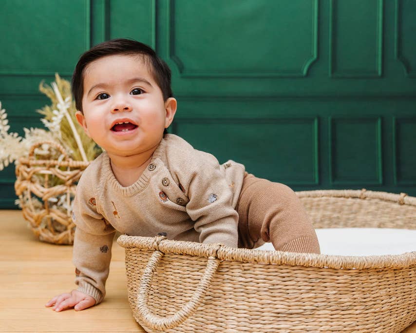 Oat Baby Sweater - Safari