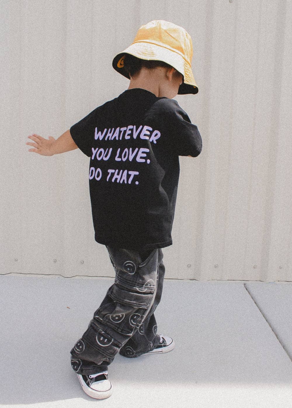 Smiley Face Baggy Jeans Black