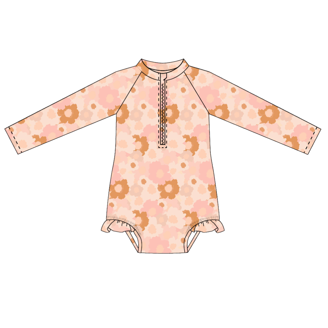 Blush Meadow LS Swimsuit