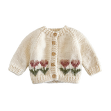 Knit Cardigan Sweater - Tulip