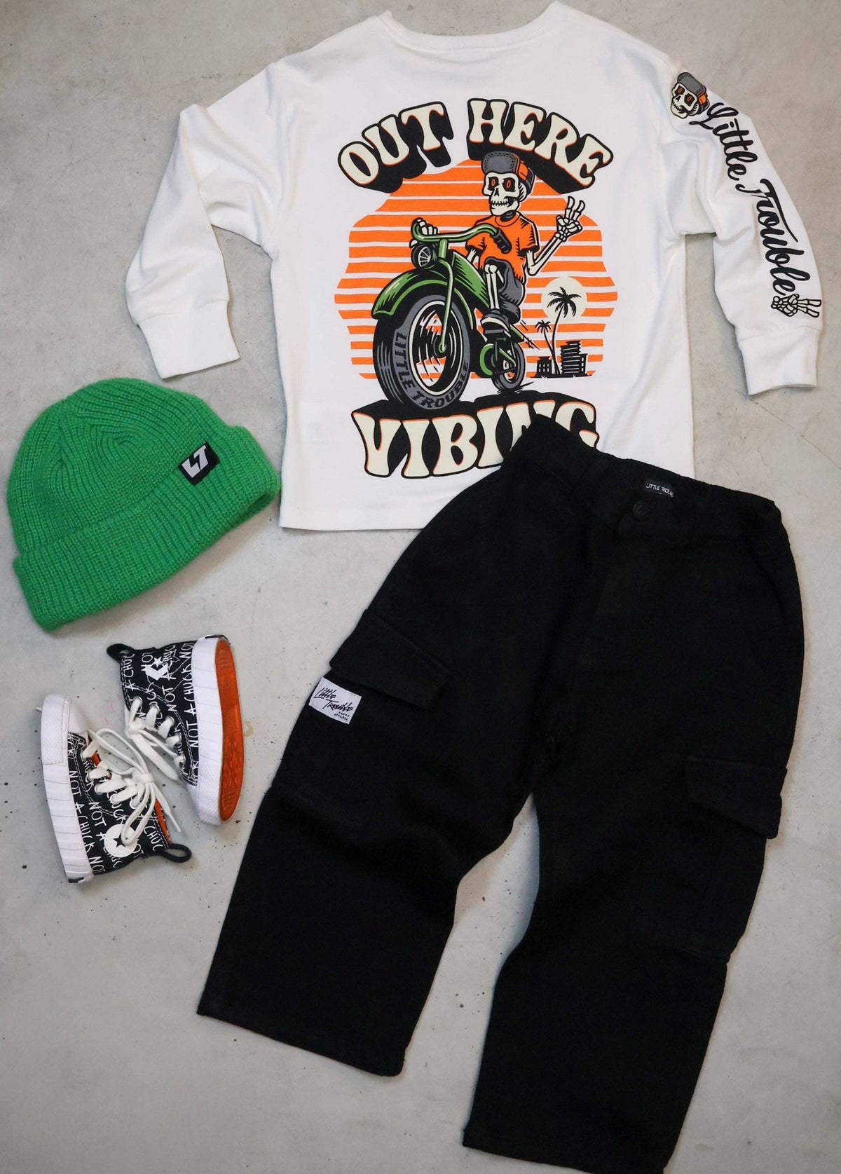 Solid Black Cargo Jeans