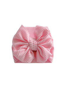 Ribbed 6" Bow - Pastel Pink