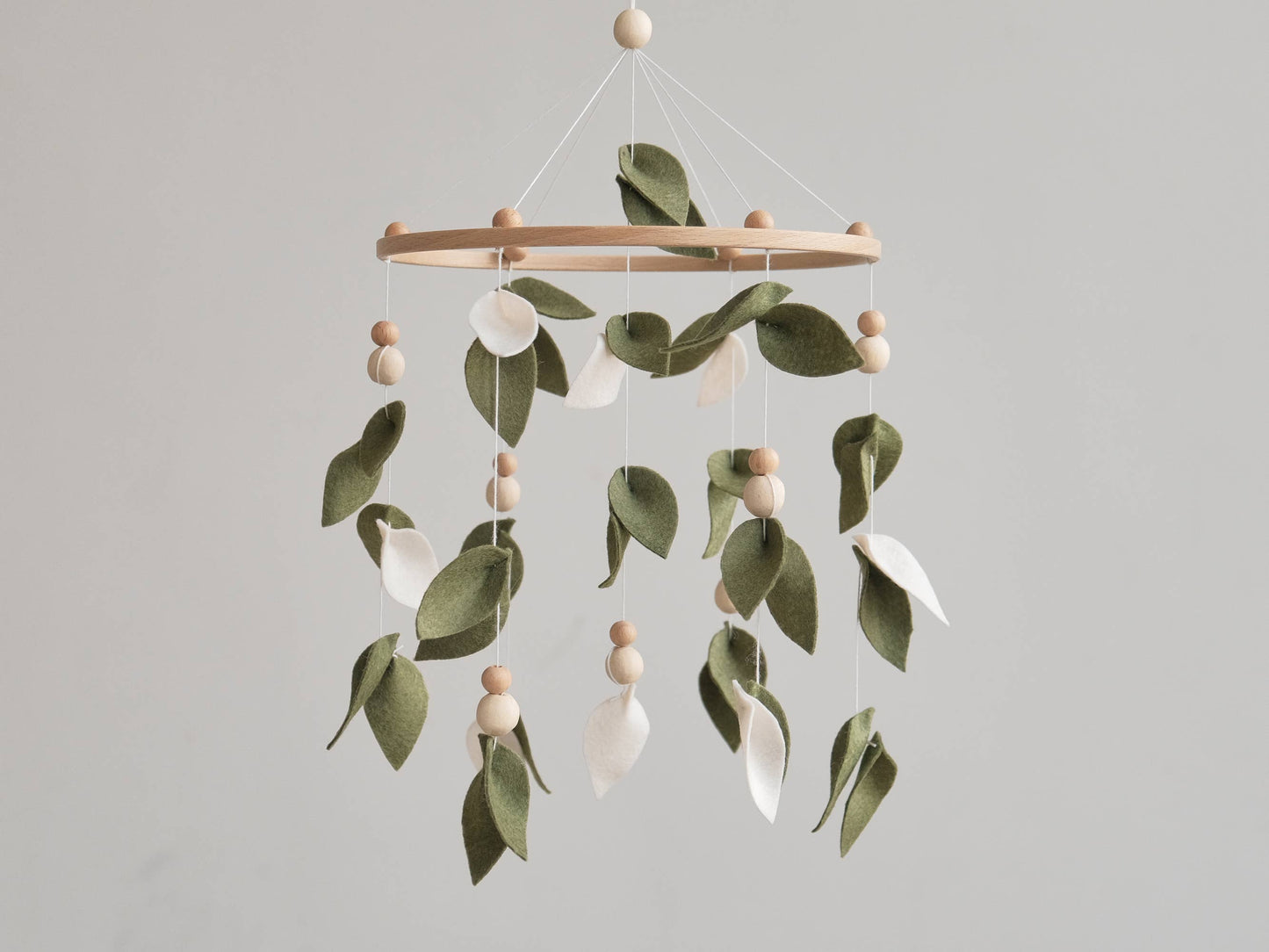 Baby Forest Mobile, Green Floral Nursery Mobile Shower Gift