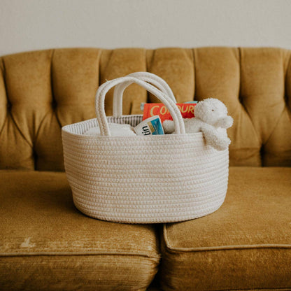 Rope Diaper Caddy - White