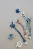 Sweetie Strap™ Silicone One-Piece Pacifier Clips: Rosewood Beaded