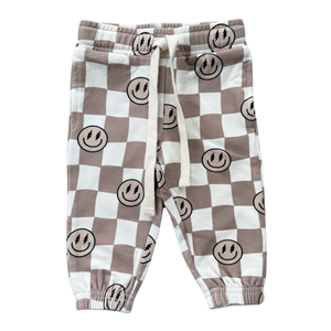 Bamboo Joggers -Smiley Check in Portabella