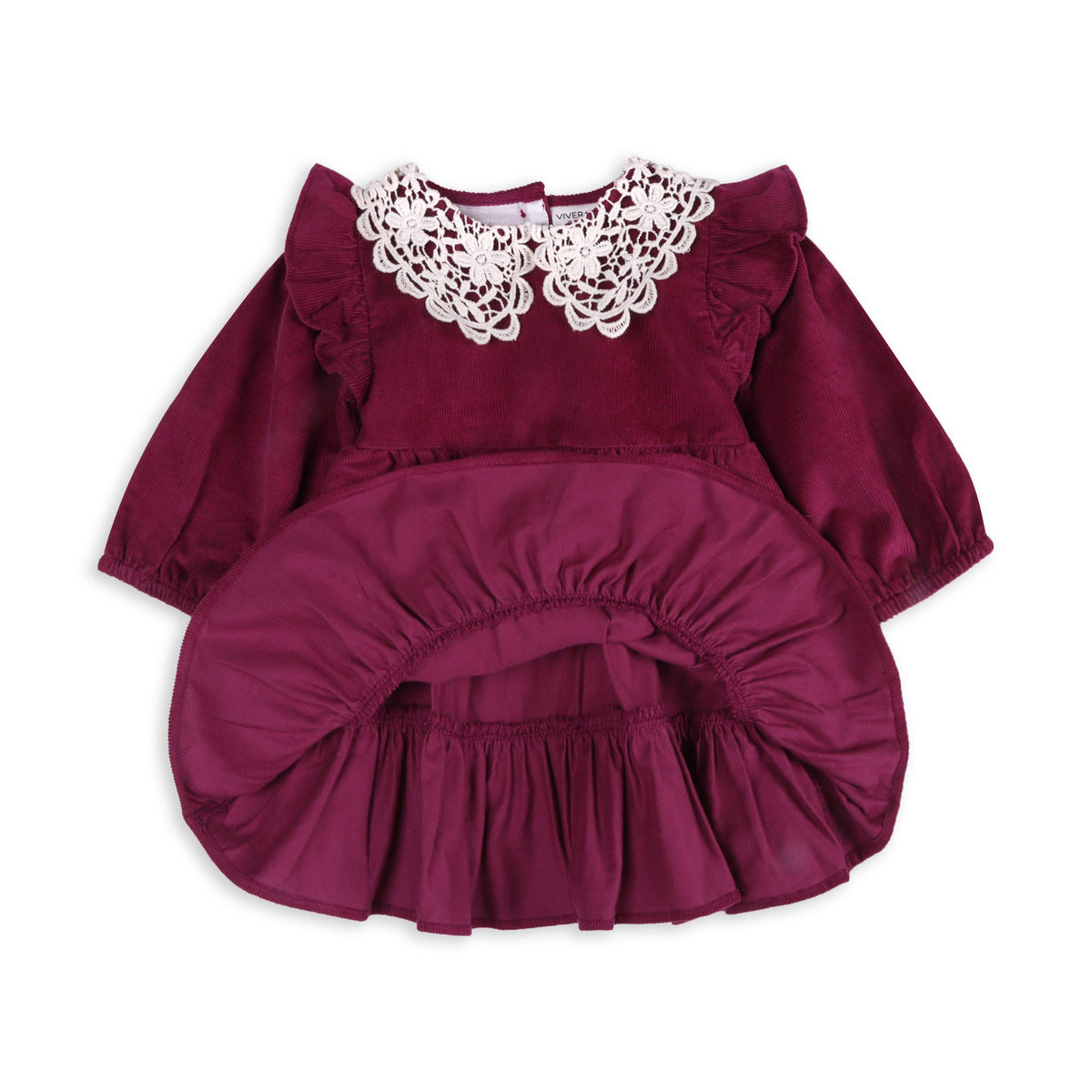 Corduroy Dress Set - Raspberry