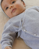 Wrap Knit Footie - Blue