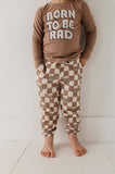 Bamboo Joggers -Smiley Check in Portabella