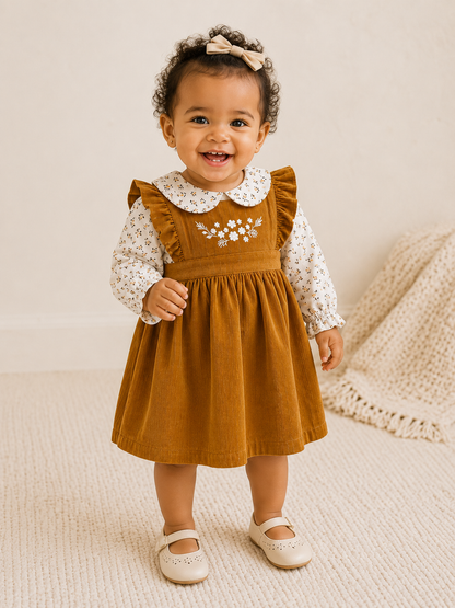 Corduroy Pinafore Dress Set