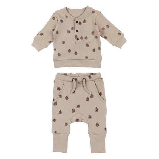 Organic Sweatshirt & Jogger Set - Pinecone
