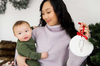 Baby Handprint or Footprint Christmas Ornament Kit, Set of 2