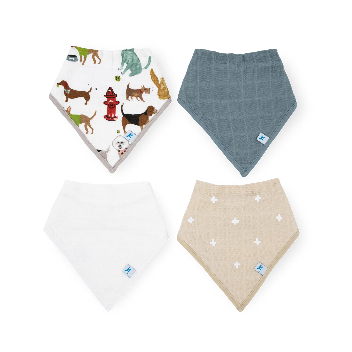Muslin/Fleece Bib 4 Pack