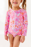Bright Floral: ONE-PIECE Rashguard