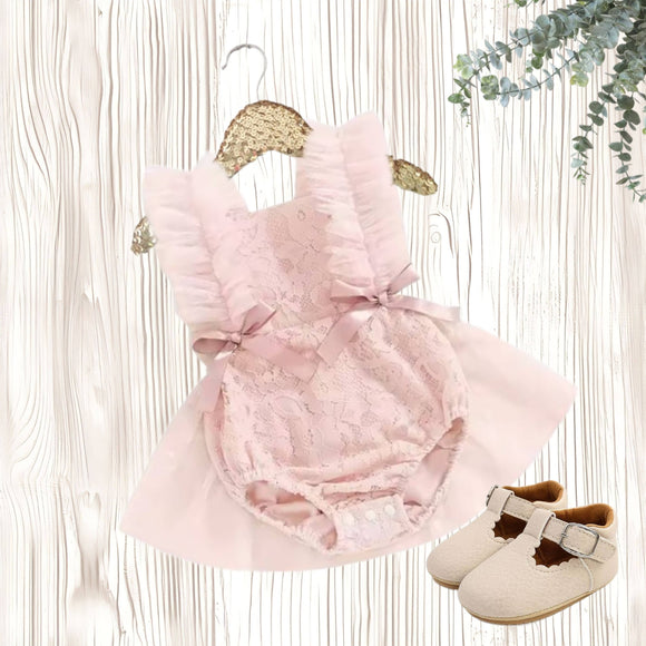 Dusty Rose Lace Tutu Romper