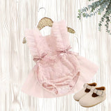 Dusty Rose Lace Tutu Romper