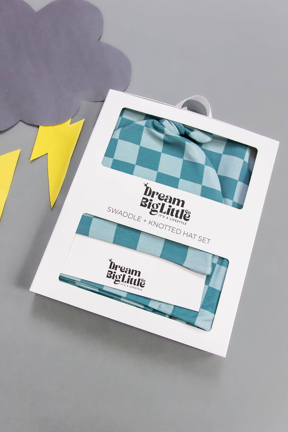 STORMY CHECK SWADDLE & BEANIE