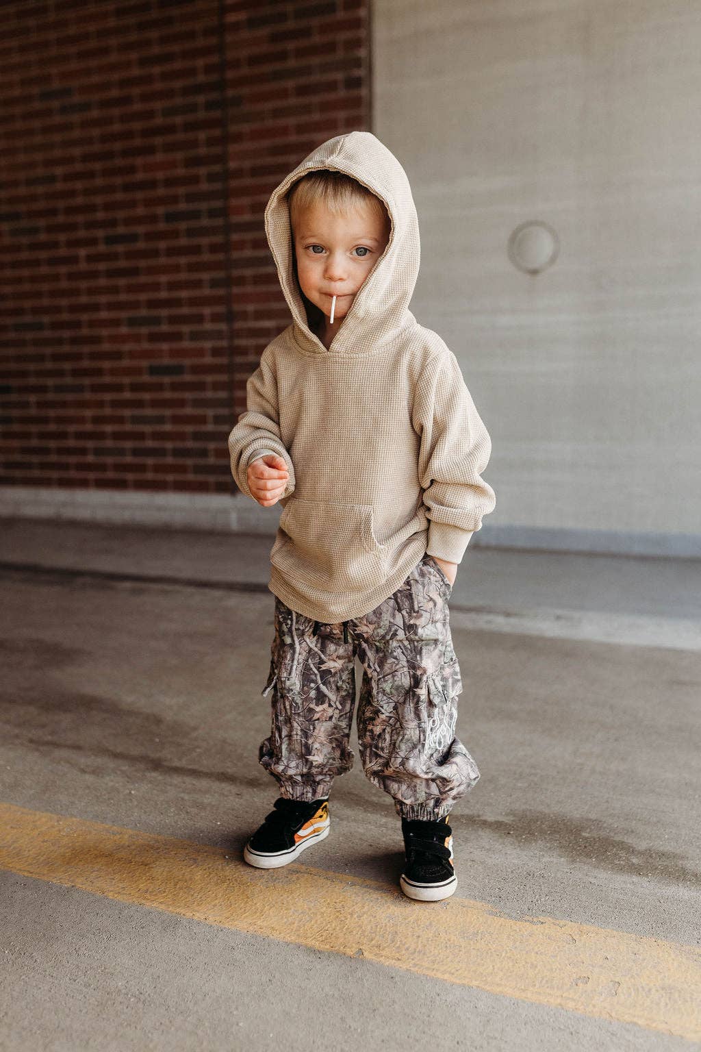 SAND WASHED • WAFFLE HOODIE