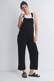 Black Adjustable Overalls Maternity
