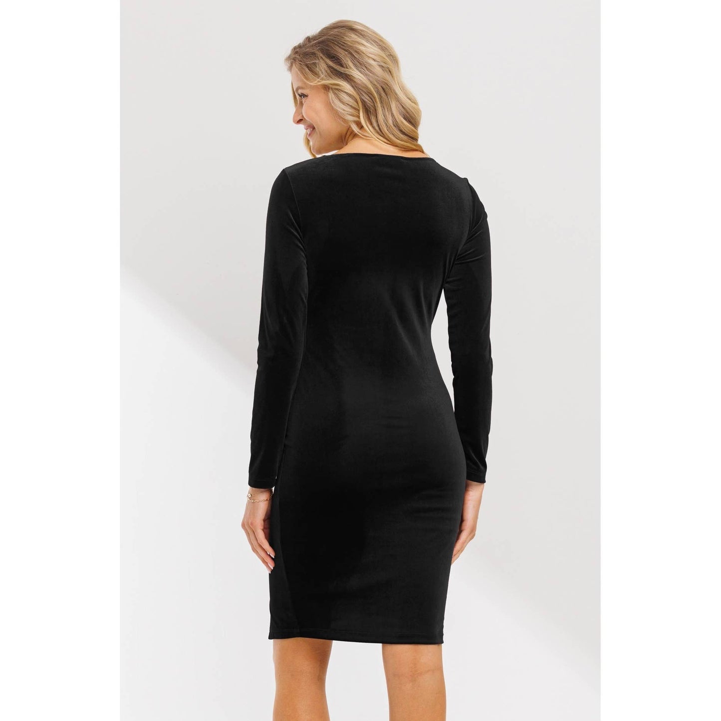 Green Velvet Mini Dress Maternity