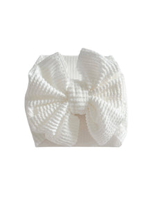 Ribbed 6" Bow- Off White