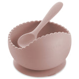 Ali+Oli - Ali+Oli Silicone Suction Bowl & Spoon Set (WAVY): Blush