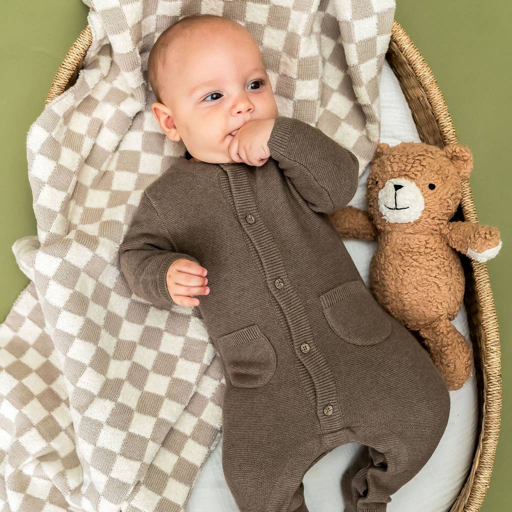 Chunky Knit Jumpsuit - Cocoa