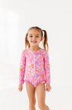 Bright Floral: ONE-PIECE Rashguard
