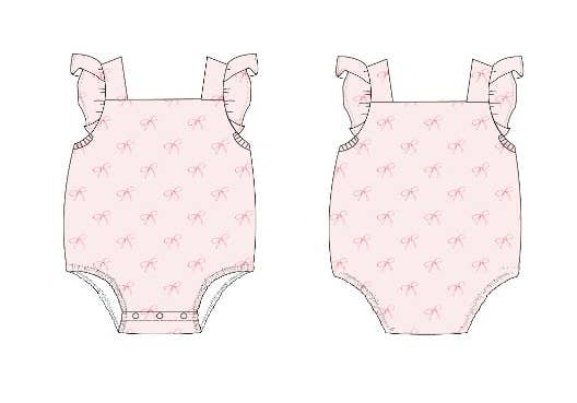 Bows | Bamboo Cross-Back Ruffle Romper