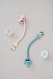 Sweetie Strap™ Silicone One-Piece Pacifier Clips: Rosewood Beaded