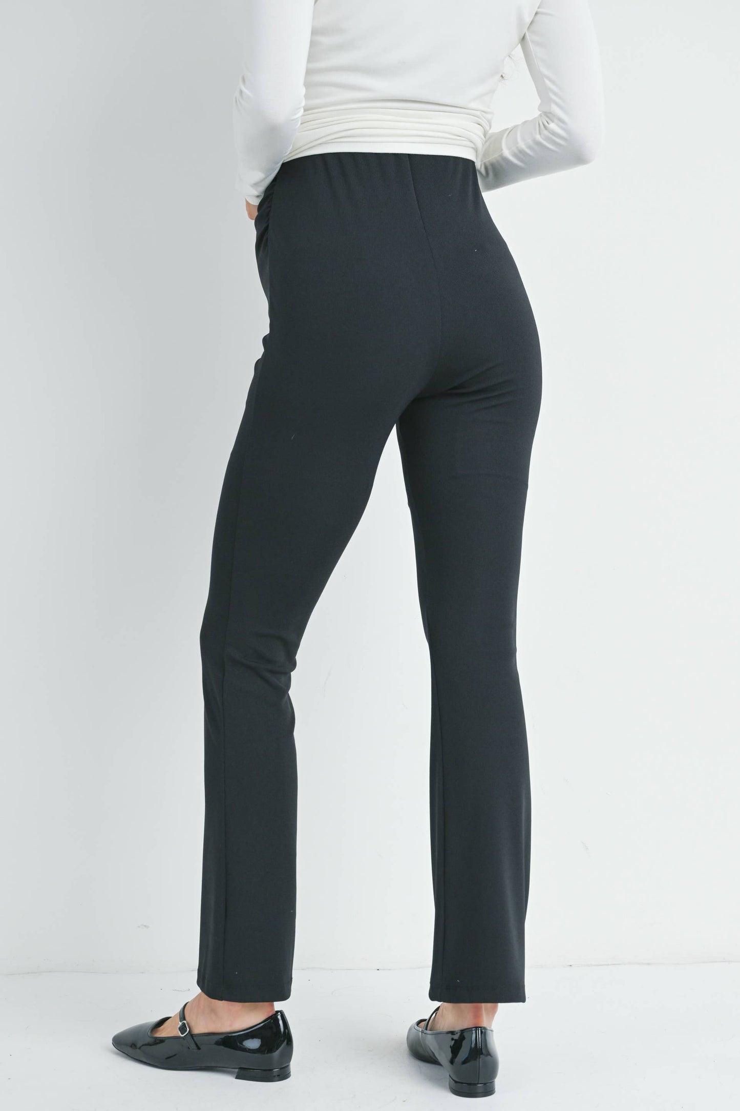 Black Flare Knit Pants Maternity
