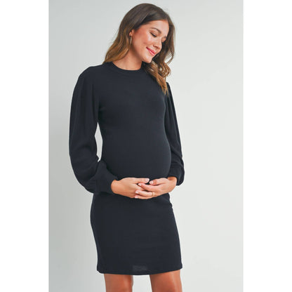 Maternity LS Rib Knit Dress